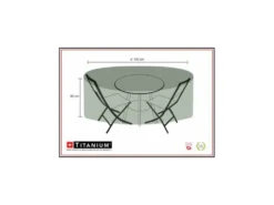 Housse De Protection Pour Table Ronde + Chaises 120 X 120 X 85 Cm - Noir