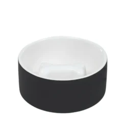 Ahma - Gamelle Anti-glouton Design En Céramique Noir 15x15x6,5cm