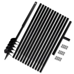 VIDAXL Bêche Et Tarière Manuelle 120 Mm Avec Rallonge Mèche Tarière 13 M