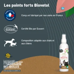 Lotion Anti-démangeaisons Chien Chat - Bio Certifié Ecocert- Tous Pelages- 240ml -vidaXL Magasin 63513f917a1f29.40936368