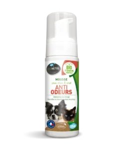 Mousse Anti-odeur- Chien Chat Bio Certifié Ecocert- Shampooing Sec-125 Ml