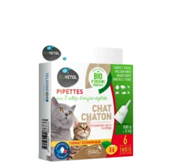 Pipettes Anti Puces Chat/chaton Bio - Certifié Ecocert - 6 Pipettes* 1ml