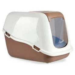 Bac à Litière Pour Chats Beige Blanc Plastique (36 X 41 X 57 Cm)