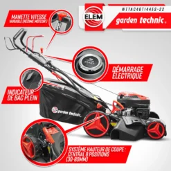 Tondeuse Thermique Autotractée 144.3cc - 46cm Avec Démarrage électrique -mulchin -vidaXL Magasin 63c13674a626f1.70735366