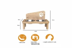 Gamelle Chat Surélevées Avec Support En Bois Durable, Porte Double Gamelle 2 X 300 ML -vidaXL Magasin 63d7c678a742b1.22762155
