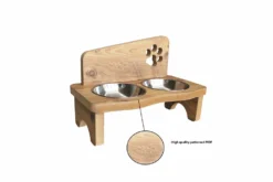 Gamelle Chat Surélevées Avec Support En Bois Durable, Porte Double Gamelle 2 X 300 ML -vidaXL Magasin 63d7c678ae5879.56265291