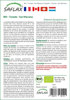 Kit De Culture - Bio - Tomate - San Marzano - 15 Graines - Solanum Lycopersicum -vidaXL Magasin 6406416b5ce855.63143376
