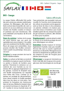 Kit De Culture - Bio - Sauge - 60 Graines - Salvia Officinalis -vidaXL Magasin 640641bf633633.78306731