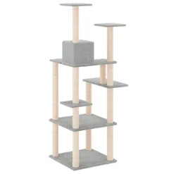 VIDAXL Arbre à Chat Avec Griffoirs En Sisal Gris Clair 153 Cm -vidaXL Magasin 641dadcb78efc2.07822328