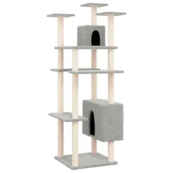 VIDAXL Arbre à Chat Avec Griffoirs En Sisal Gris Clair 162 Cm