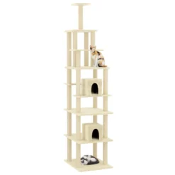 VIDAXL Arbre à Chat Avec Griffoirs En Sisal Crème 216 Cm -vidaXL Magasin 641dae147d63f3.06948754