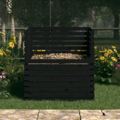 VIDAXL Composteur Noir 100x100x102 Cm Bois Massif De Pin -vidaXL Magasin 6422e3c7a18232.08661791