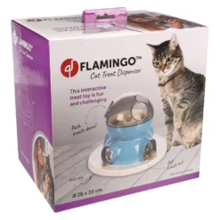 Flamingo Distributeur De Friandises Pour Chats Diso Blanc Et Bleu -vidaXL Magasin 64232f088fcc18.78446938