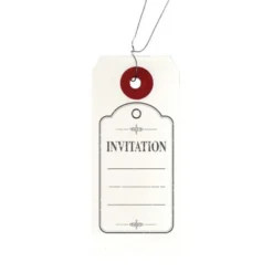 Etiquettes Blanches + Tampon Bois Invitation