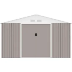 Abri De Jardin En Métal 12,99 M² - 340 X 382 X 210 Cm - Kit D'ancrage Inclus - Taupe -vidaXL Magasin 6426dd0e1d03c5.89551641