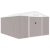 Abri De Jardin En Métal 12,99 M² - 340 X 382 X 210 Cm - Kit D'ancrage Inclus - Taupe