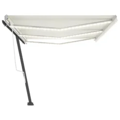 VIDAXL Auvent Manuel Rétractable Avec Led 600x350 Cm Crème -vidaXL Magasin 6426ddb3aecfa8.45904122