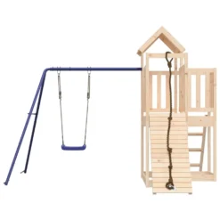 VIDAXL Maisonnette De Jeu Avec Mur D'escalade Balançoire Bois De Pin -vidaXL Magasin 643029bab16f45.38880403