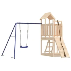 VIDAXL Maisonnette De Jeu Avec Mur D'escalade Balançoire Bois De Pin