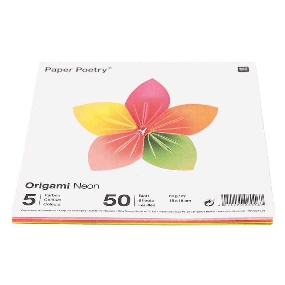 200 Feuilles Pour Origami Fluo 15 X 15 Cm 2 200 Feuilles Pour Origami Fluo 15 X 15 Cm – Image 2