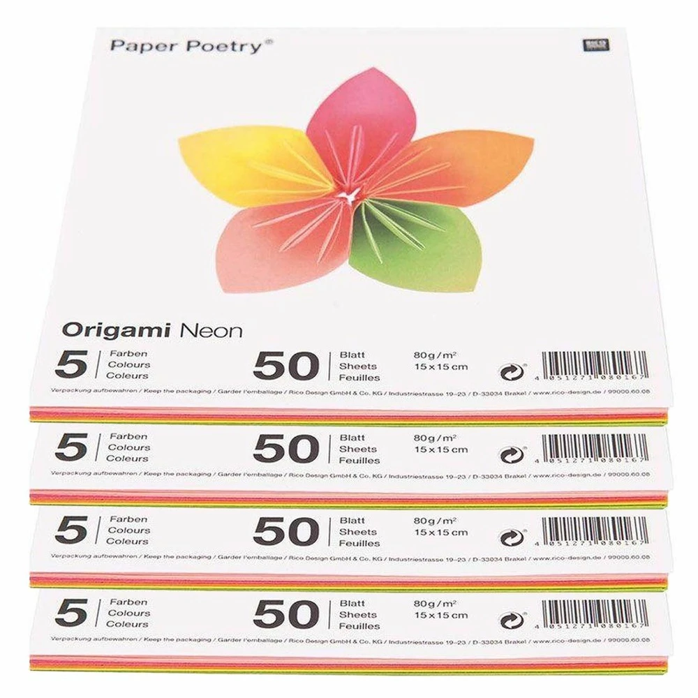200 Feuilles Pour Origami Fluo 15 X 15 Cm 1 200 Feuilles Pour Origami Fluo 15 X 15 Cm
