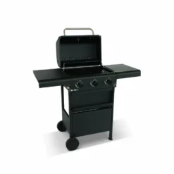 Barbecue Gaz 3 Brûleurs. Tablettes Rabattables - Bonacieux - Noir. Avec Rangement -vidaXL Magasin 64467a3cc903a3.48701867