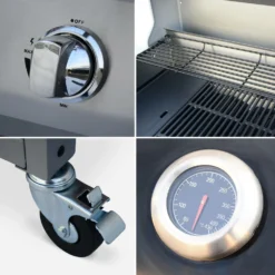 Barbecue Gaz Inox 14kw - Richelieu Noir - Barbecue 4 Brûleurs Dont 1 Feu Latéral. Côté Grill Et Côté Plancha -vidaXL Magasin 64467a4ab000d2.13259606