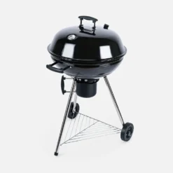 Barbecue Charbon De Bois ø57cm - Georges - Noir émaillé. Barbecue Avec Aérateurs. Émaillé. Fumoir. Récupérateur De Cendres