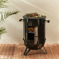 Barbecue Fumoir Au Charbon De Bois ø44cm – Jacques – Smoker Premium Avec Aérateurs. Fumoir. Gril. Boite De Fumage. Noir -vidaXL Magasin 64467a771f55f9.88686847