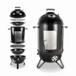Barbecue Fumoir Au Charbon De Bois ø44cm – Jacques – Smoker Premium Avec Aérateurs. Fumoir. Gril. Boite De Fumage. Noir -vidaXL Magasin 64467a773d2d55.81020502