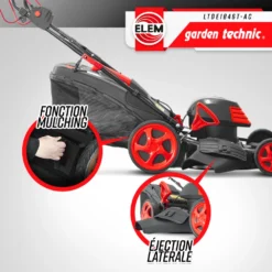 Tondeuse à Gazon électrique Tractée 1800w - 46cm Avec Carter En Acier - Elem Gar -vidaXL Magasin 644acbe524f2e2.31100472