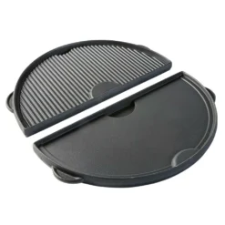 BIG GREEN EGG - Demi-plancha En Fonte Réversible Pour Big Green Egg Large