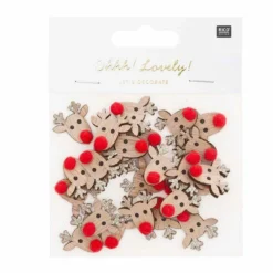 72 Confettis Rennes En Bois Avec Paillettes Dorées 2,3 Cm -vidaXL Magasin 6455b1ed1109e5.16777797