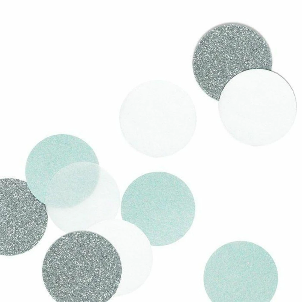 90 Confettis Argent Et Bleu Menthe 3 90 Confettis Argent Et Bleu Menthe – Image 3