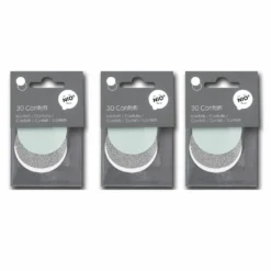 90 Confettis Argent Et Bleu Menthe