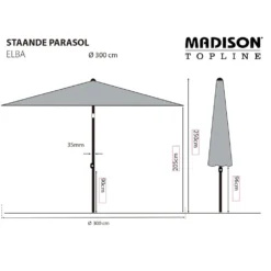 Madison Parasol Elba 300 Cm Taupe -vidaXL Magasin 645801da5a7780.36858503