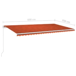 VIDAXL Auvent Manuel Rétractable 600x350 Cm Orange Et Marron -vidaXL Magasin 645a959bbba9b6.48879745