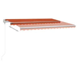 VIDAXL Auvent Manuel Rétractable Avec Led 4,5x3,5 M Orange Et Marron -vidaXL Magasin 645a95c8c89ba8.30716189