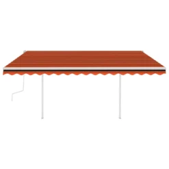 VIDAXL Auvent Manuel Rétractable Avec Led 4x3,5 M Orange Et Marron -vidaXL Magasin 645a95cdaedd82.52486993