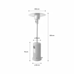 Chauffage D'extérieur à Gaz 13kw - Siberia - Parasol Chauffant Gris. Avec Roulettes Et Stabilisateur -vidaXL Magasin 645b9081536319.13388498