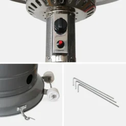Chauffage D'extérieur à Gaz 13kw - Siberia - Parasol Chauffant Gris. Avec Roulettes Et Stabilisateur -vidaXL Magasin 645b90816982e5.49935917