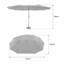 Parasol Double 2,7x4,6m Linai Noir -vidaXL Magasin 645b94467536e0.84401636