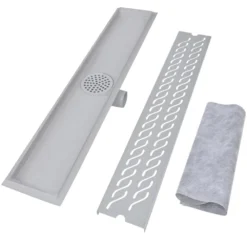 VIDAXL Drain De Douche Linéaire 730 X 140 Mm En Acier Inoxydable -vidaXL Magasin 645d59eacc6ce2.49564817