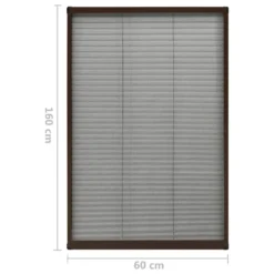 VIDAXL Moustiquaire Plissée Pour Fenêtre Aluminium Marron 60x160 Cm -vidaXL Magasin 645d5aa0b64636.82232588