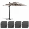 Parasol Déporté 2x3 M Et 4 Dalles à Remplir Aluminium Taupe
