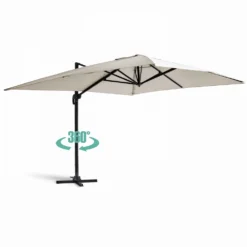 Parasol Déporté 3x4m En Aluminium écru