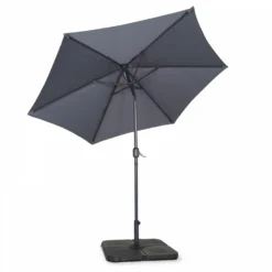 Parasol Droit Inclinable 3m Et 4 Dalles à Lester Remplissables Gris -vidaXL Magasin 646e58f0ec90d7.09441210