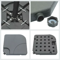 Oahu - Lot De 4 Dalles Carrées - Bases De Lestage Pour Parasol Pied En Croix - Remplissage Sable Ou Eau -vidaXL Magasin 646f5505e508e0.85544281