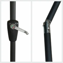 Hapuna - Parasol Droit Rond Diamètre 2,70 Mètres Inclinable - Aluminium - Protection Uv - Ouverture Facile, Manivelle -vidaXL Magasin 646f55088b7e06.11290745