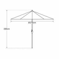 Hapuna - Parasol Droit Rond Diamètre 2,70 Mètres Inclinable - Aluminium - Protection Uv - Ouverture Facile, Manivelle -vidaXL Magasin 646f5508912f57.04852580